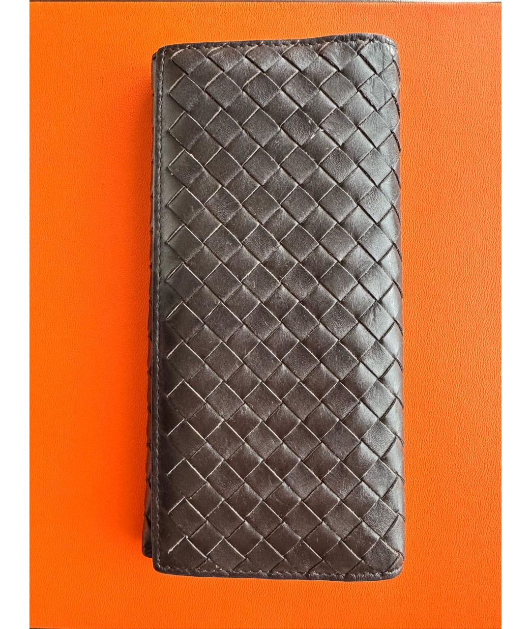 BOTTEGA VENETA Коричневый кожаный кошелек, фото 2