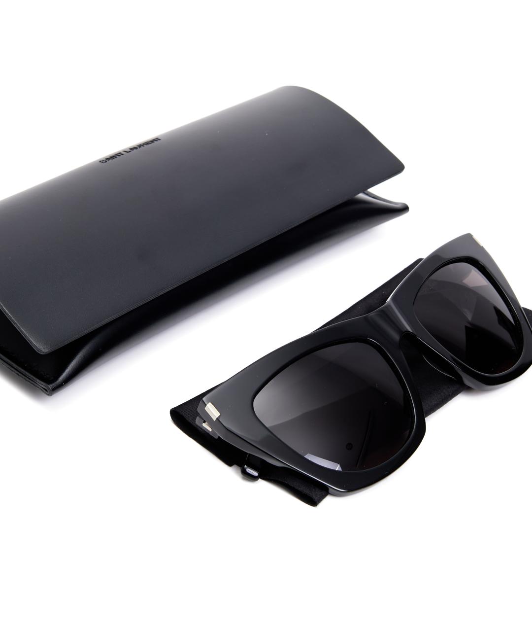 SAINT LAURENT Черные пластиковые солнцезащитные очки, фото 3