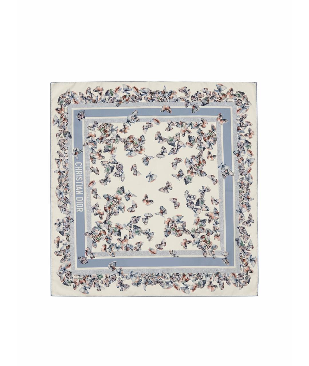 CHRISTIAN DIOR Белый шелковый платок, фото 1