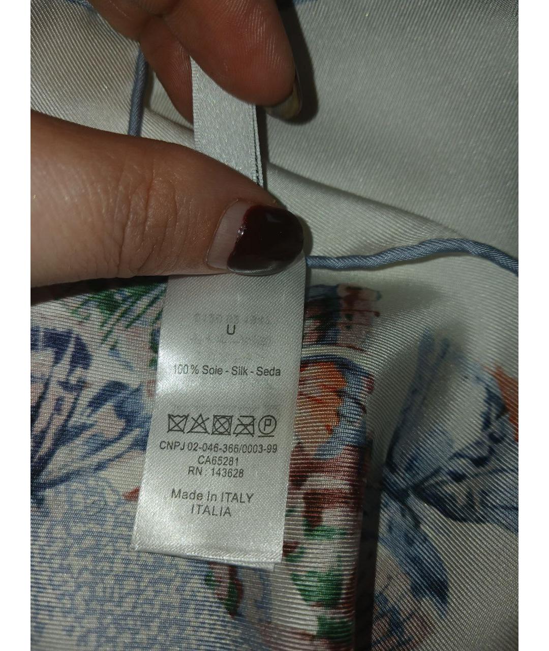 CHRISTIAN DIOR Белый шелковый платок, фото 3