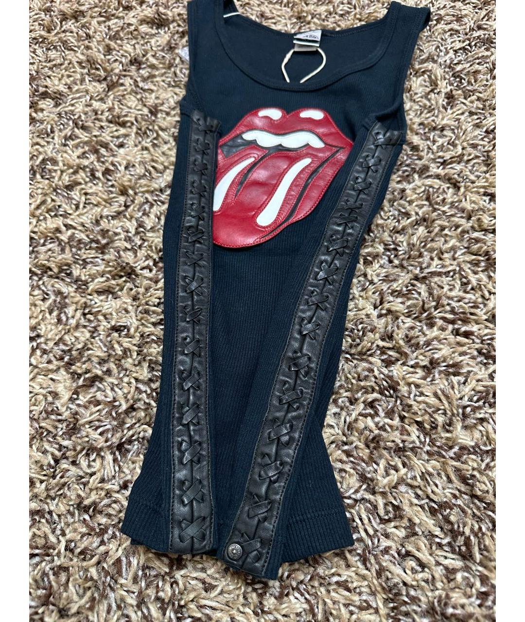 CHROME HEARTS Черная кожаная майка, фото 4