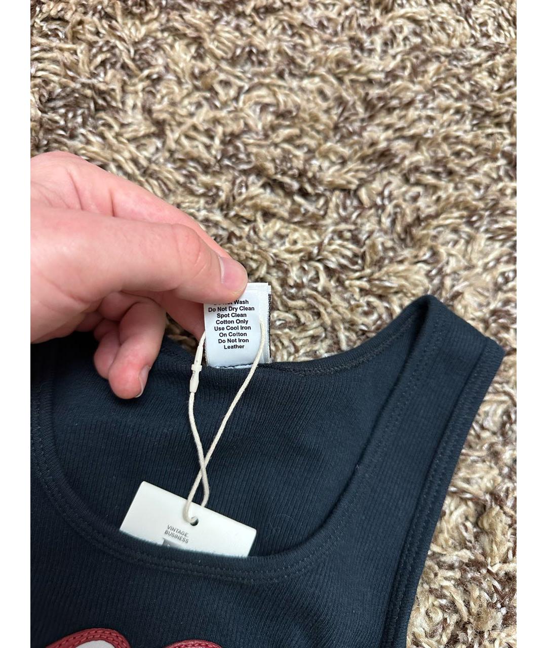 CHROME HEARTS Черная кожаная майка, фото 7