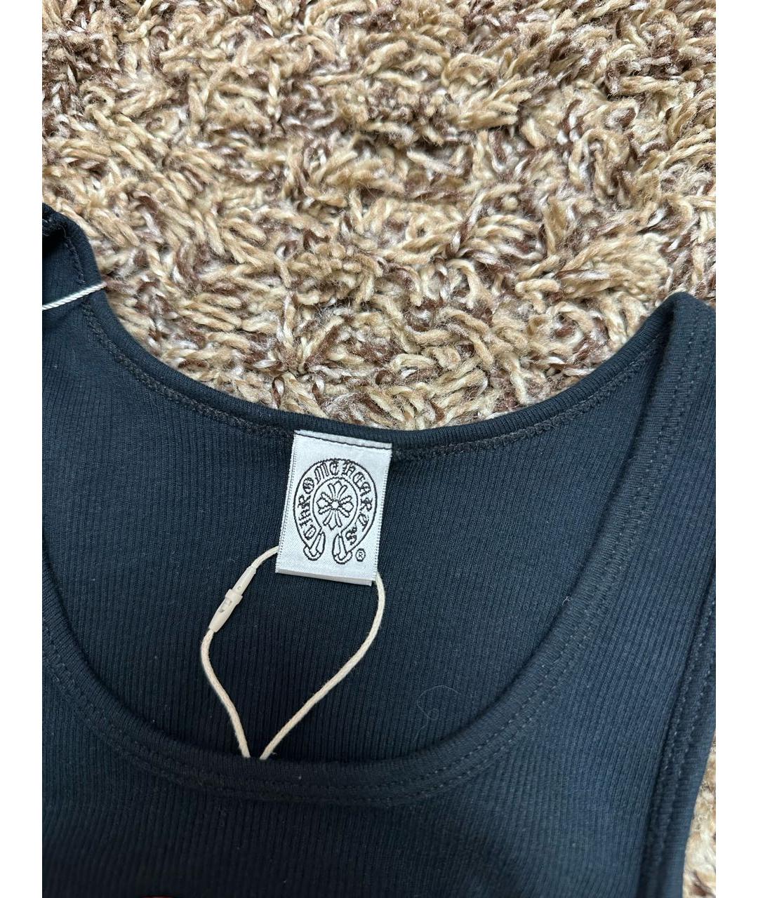 CHROME HEARTS Черная кожаная майка, фото 6