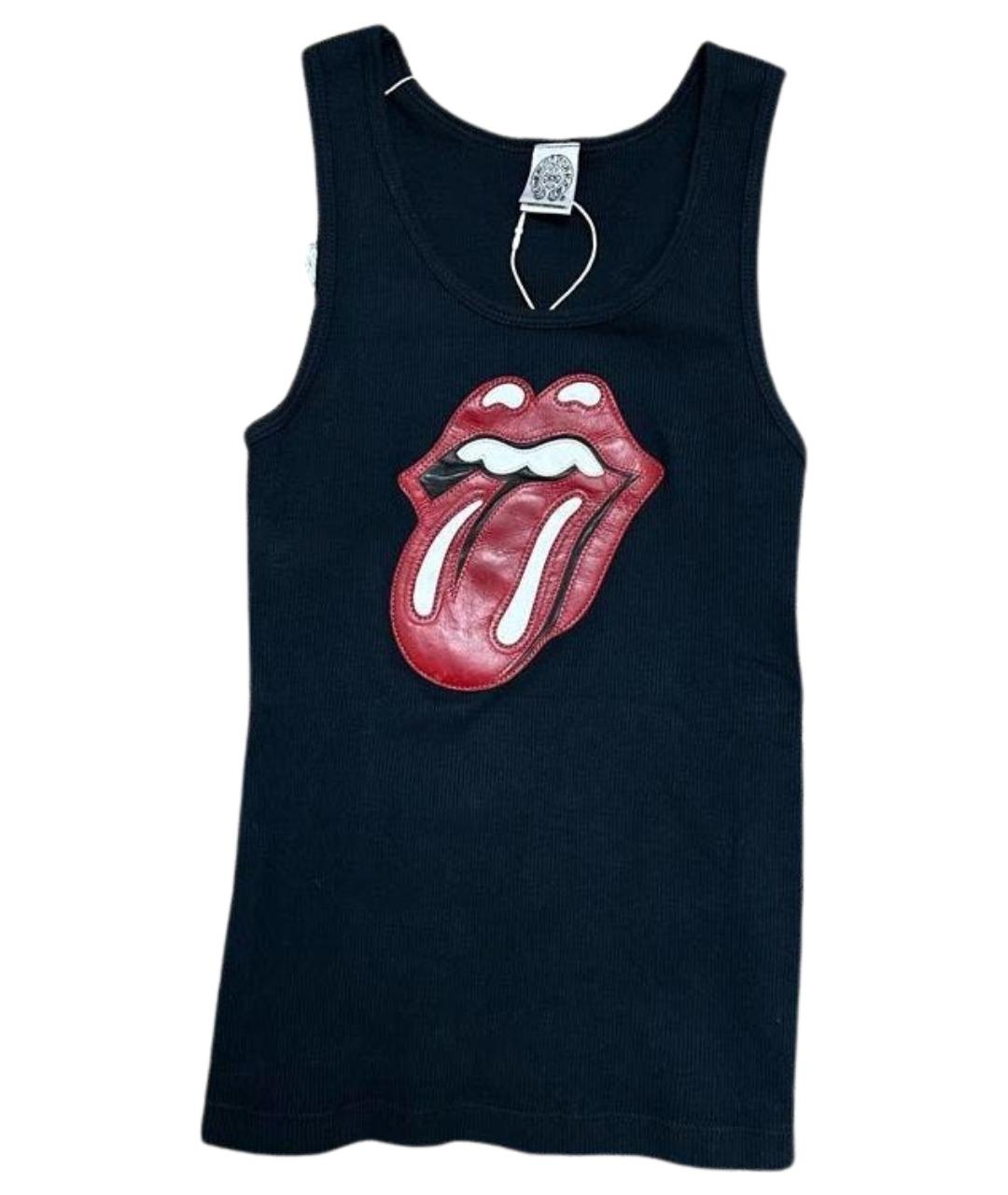 CHROME HEARTS Черная кожаная майка, фото 1