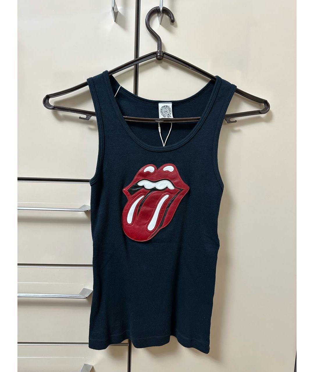 CHROME HEARTS Черная кожаная майка, фото 2