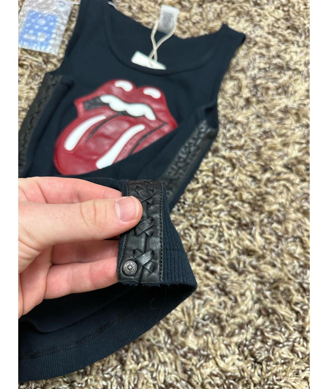 CHROME HEARTS Черная кожаная майка, фото 5