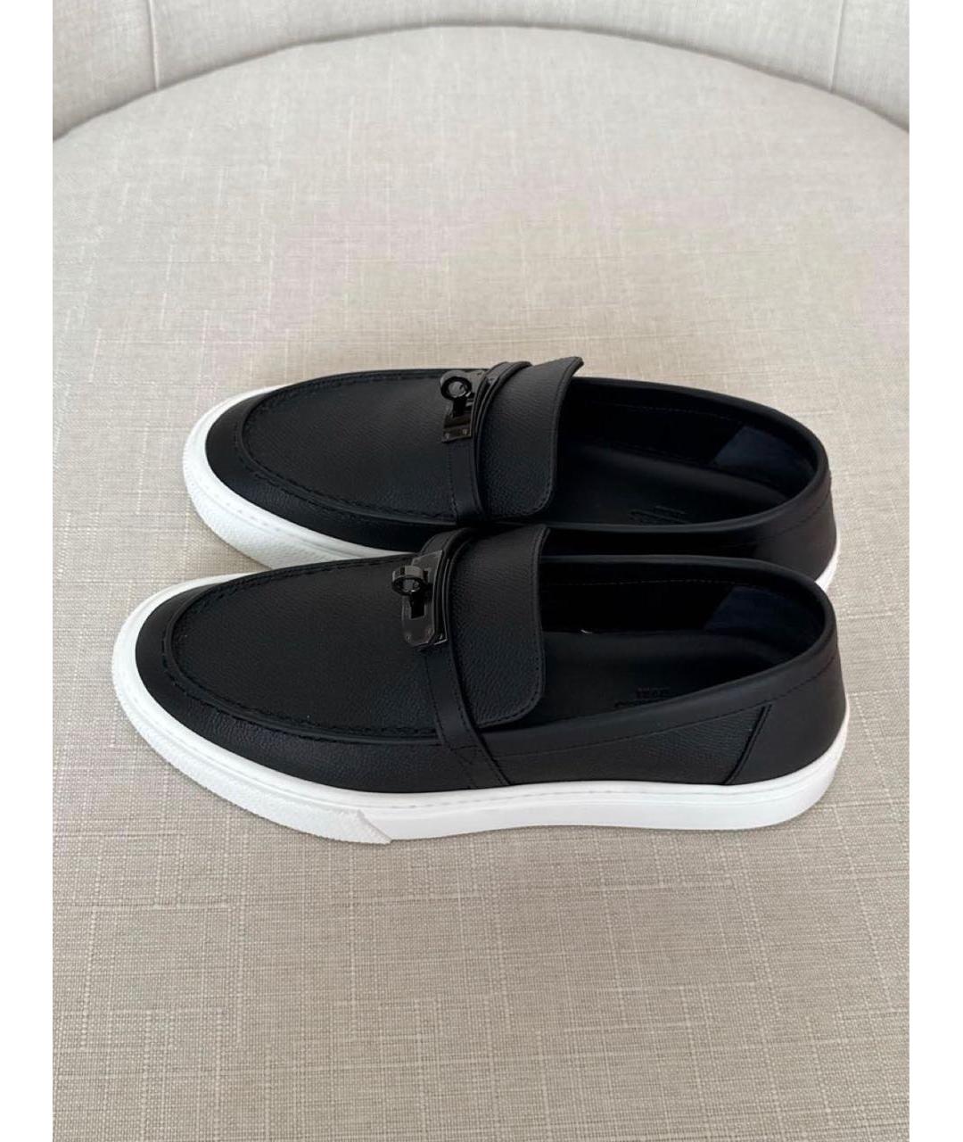 HERMES Черные кожаные лоферы, фото 4