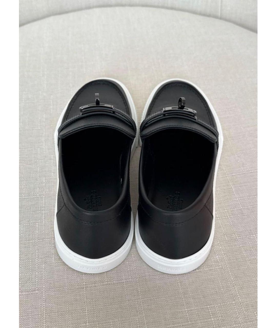 HERMES Черные кожаные лоферы, фото 3