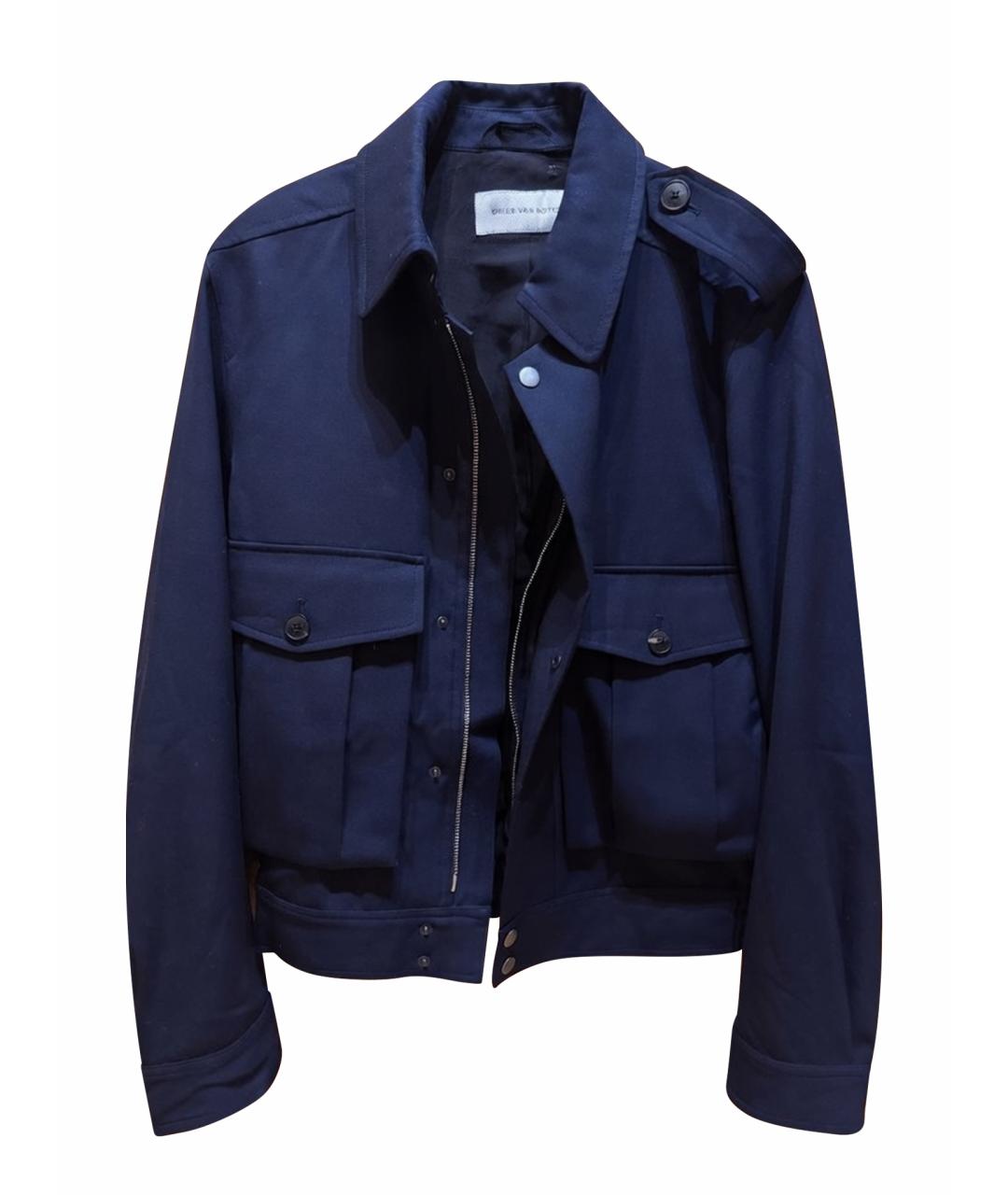 DRIES VAN NOTEN Темно-синяя шерстяная куртка, фото 1