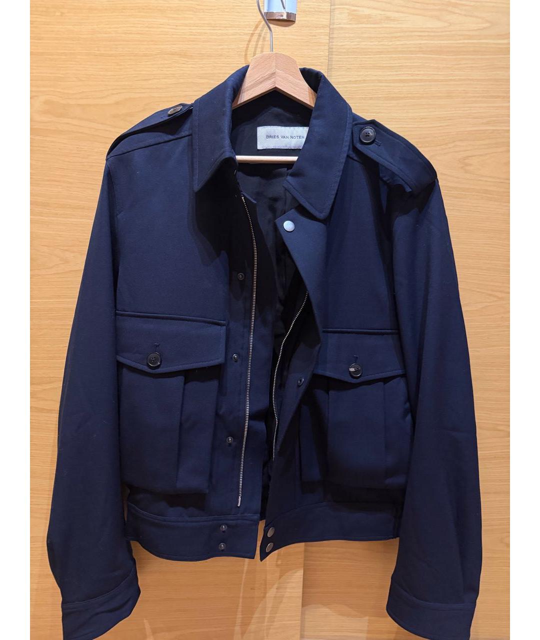 DRIES VAN NOTEN Темно-синяя шерстяная куртка, фото 7