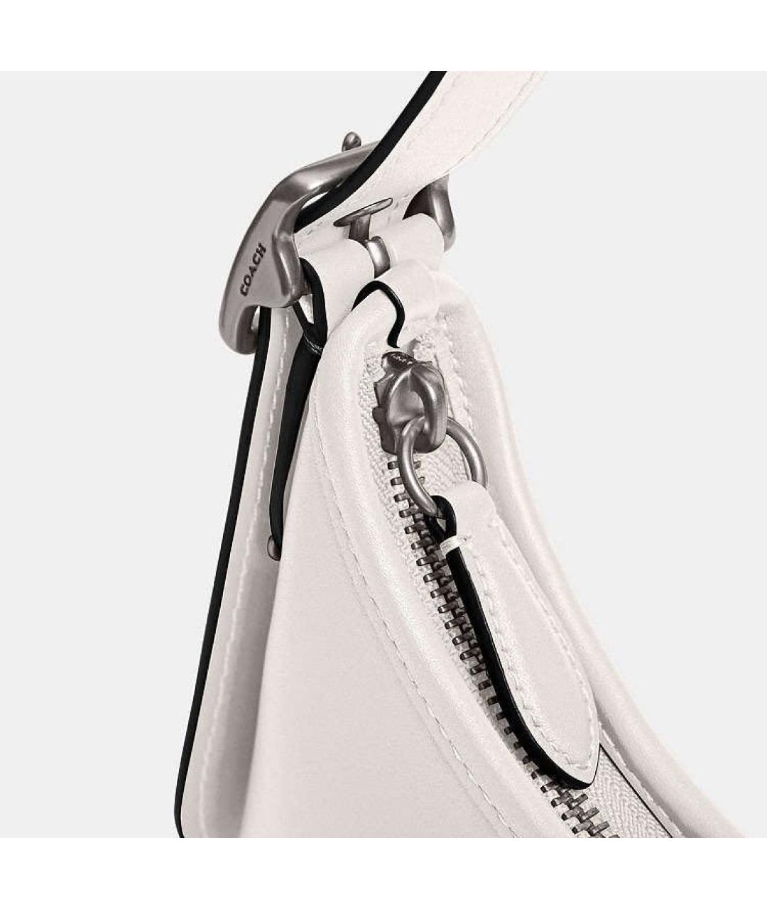 COACH Белая кожаная сумка через плечо, фото 5