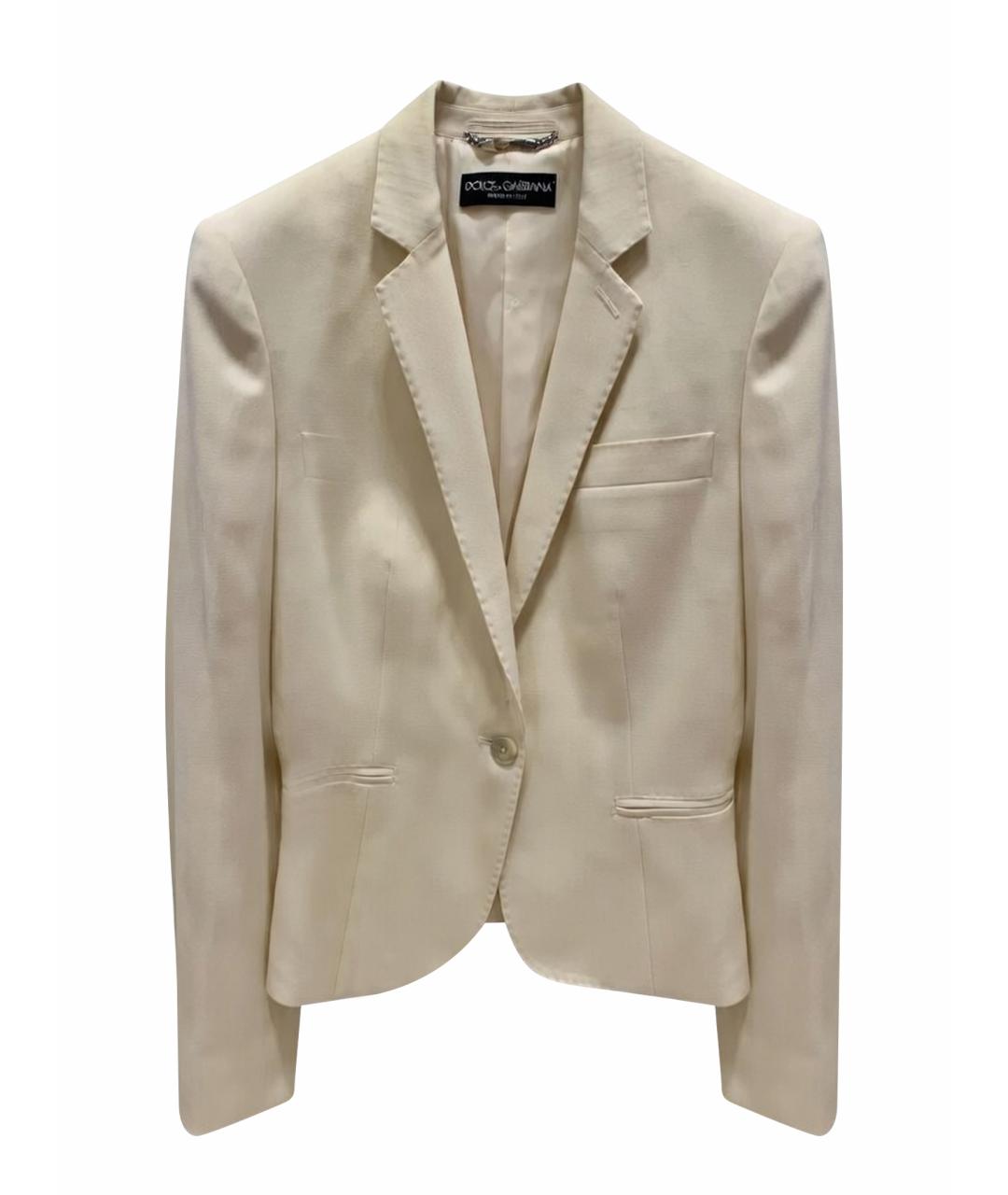 DOLCE&GABBANA Бежевый хлопковый жакет/пиджак, фото 5