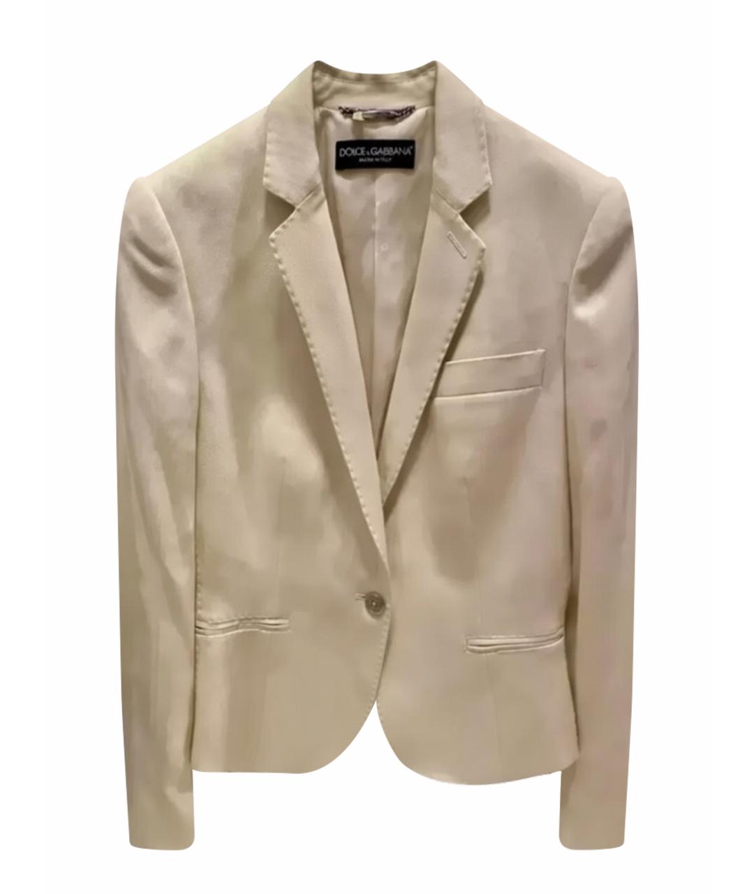 DOLCE&GABBANA Бежевый хлопковый жакет/пиджак, фото 1
