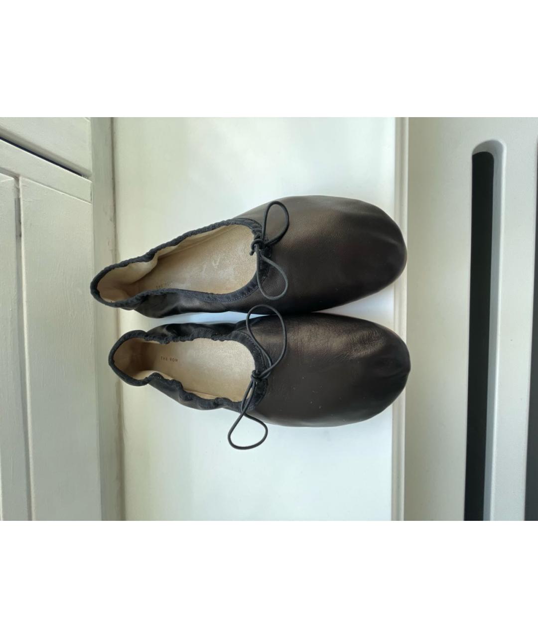 THE ROW Коричневые кожаные балетки, фото 2