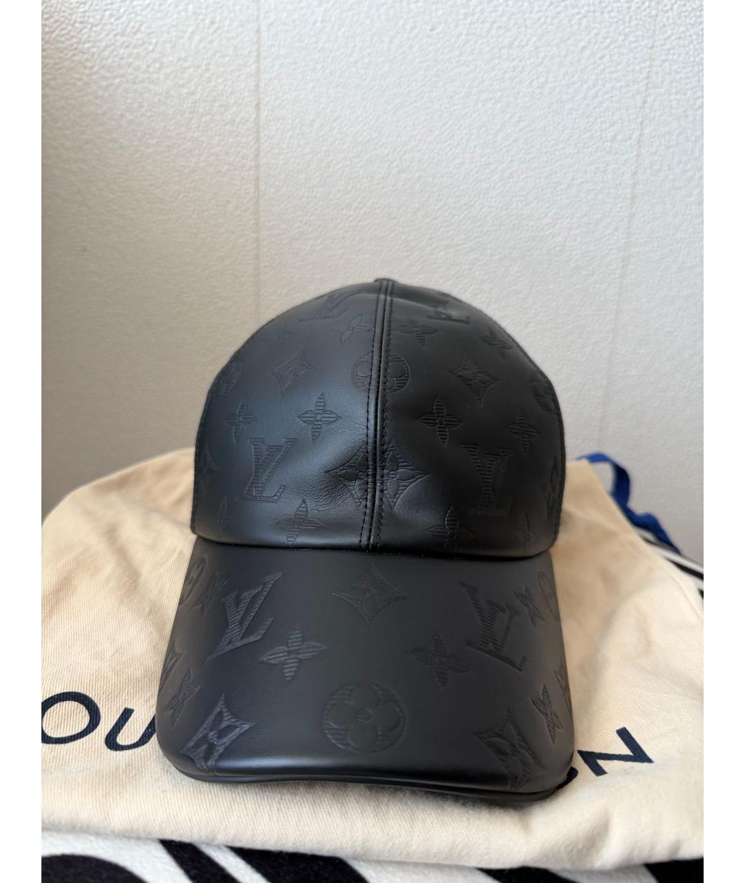 LOUIS VUITTON Черная кожаная кепка/бейсболка, фото 7