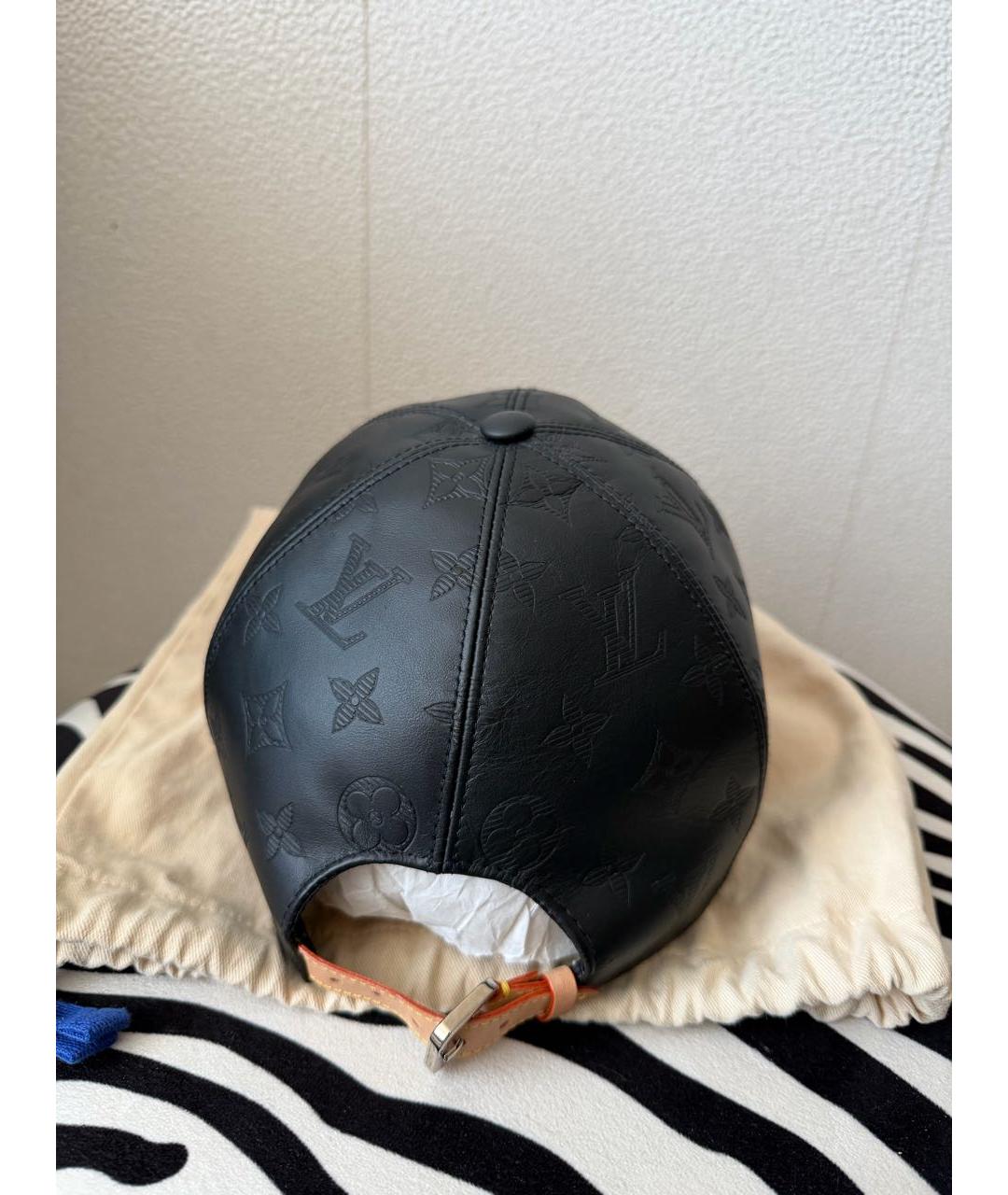 LOUIS VUITTON Черная кожаная кепка/бейсболка, фото 6