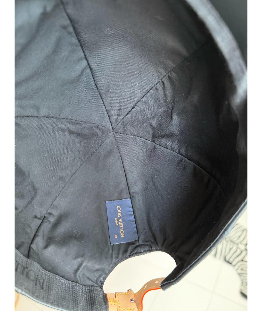 LOUIS VUITTON Черная кожаная кепка/бейсболка, фото 5