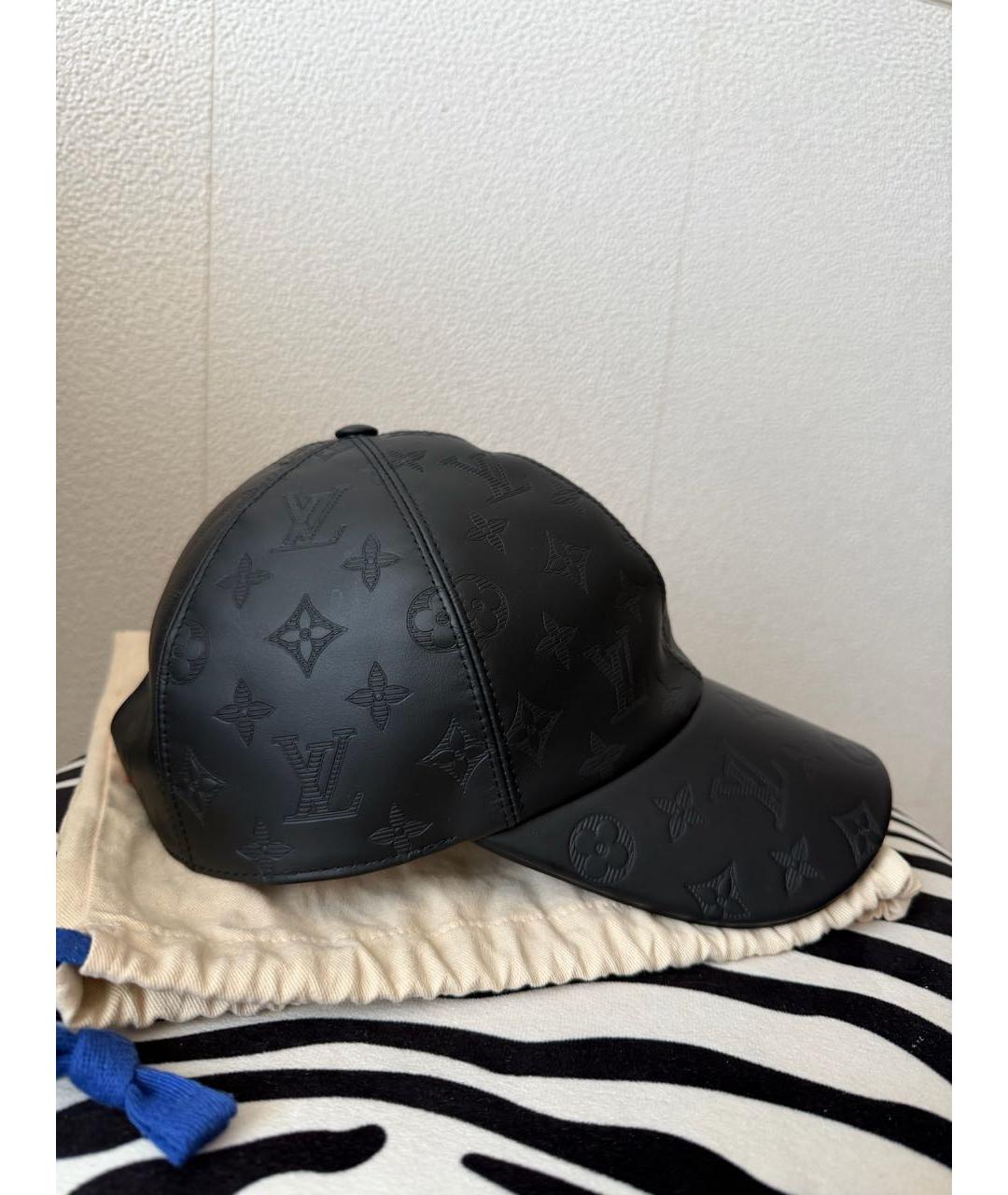 LOUIS VUITTON Черная кожаная кепка/бейсболка, фото 2