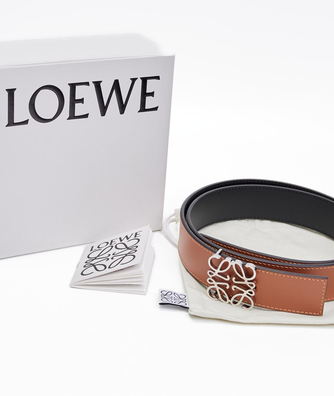 LOEWE Коричневый кожаный ремень, фото 2