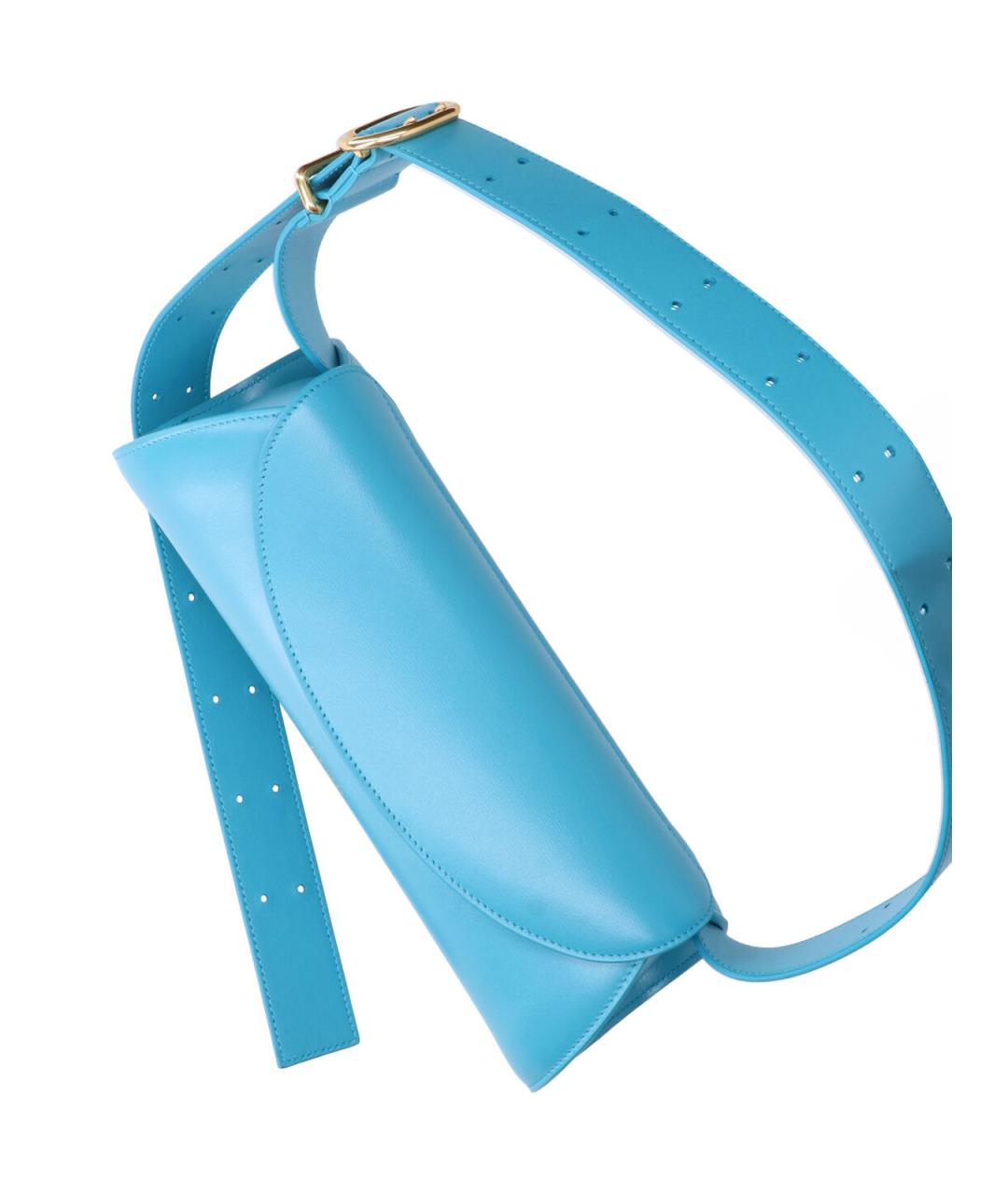 JIL SANDER Синяя кожаная сумка через плечо, фото 4