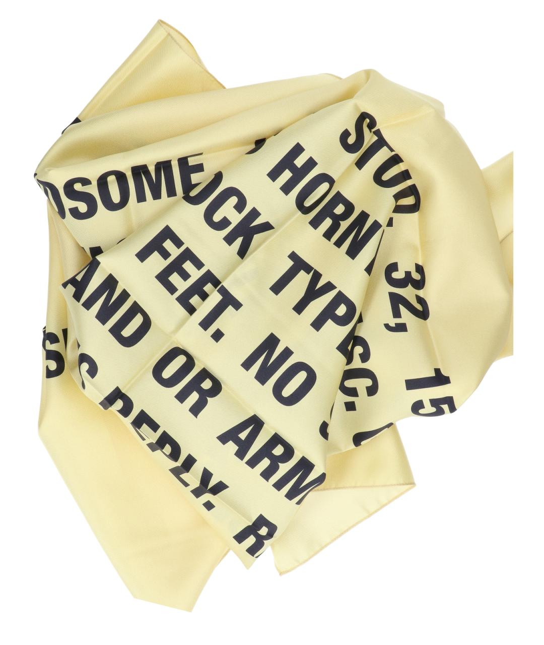 MARTINE ROSE Желтый шелковый шарф, фото 3