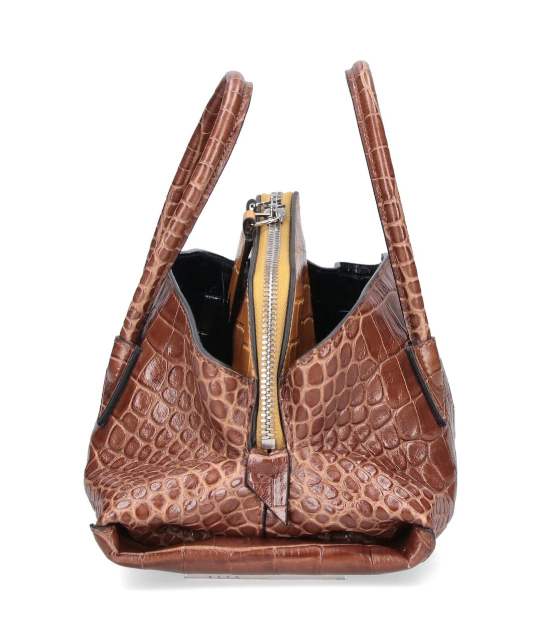 THE ATTICO Коричневая кожаная сумка тоут, фото 5