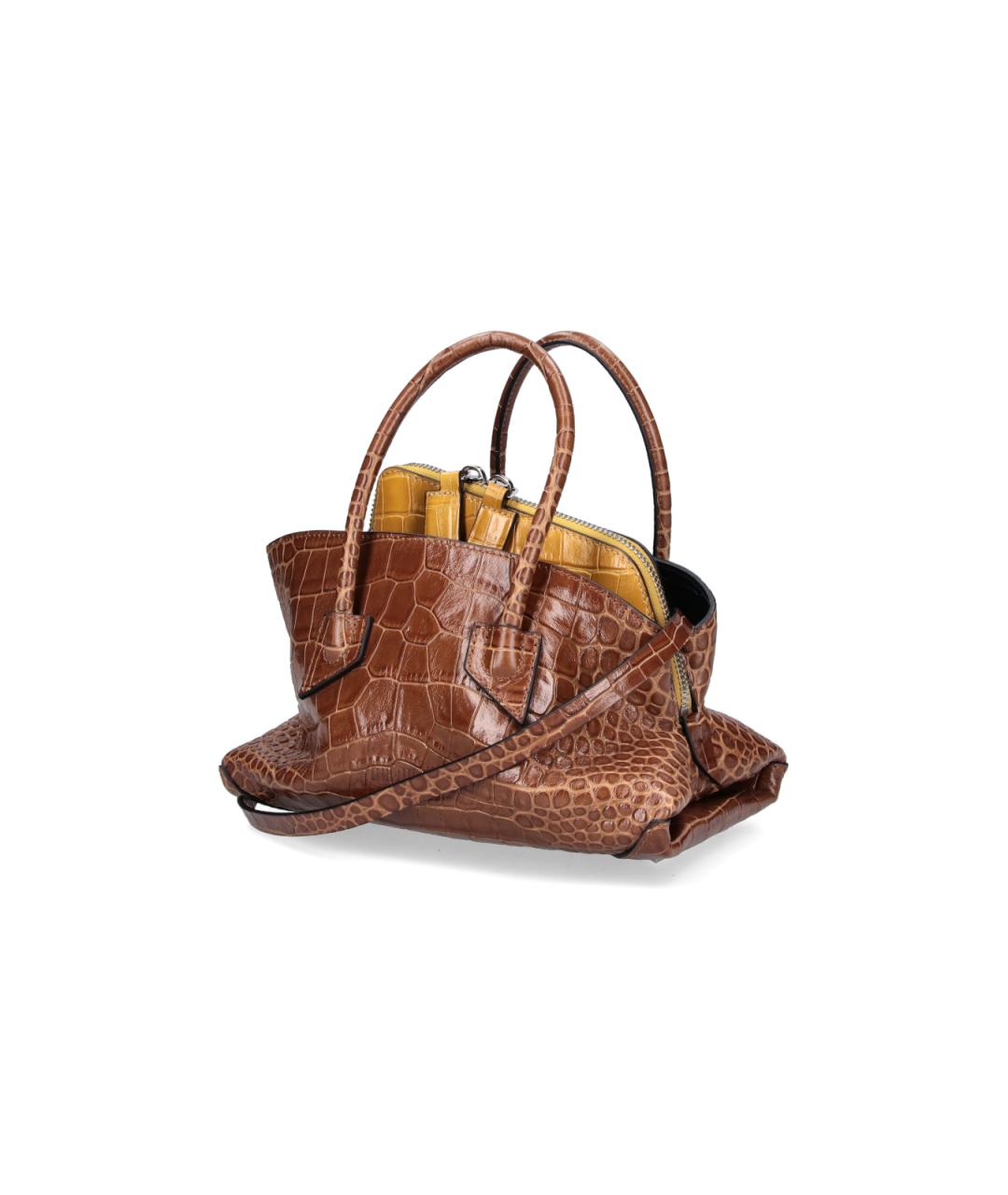 THE ATTICO Коричневая кожаная сумка тоут, фото 2