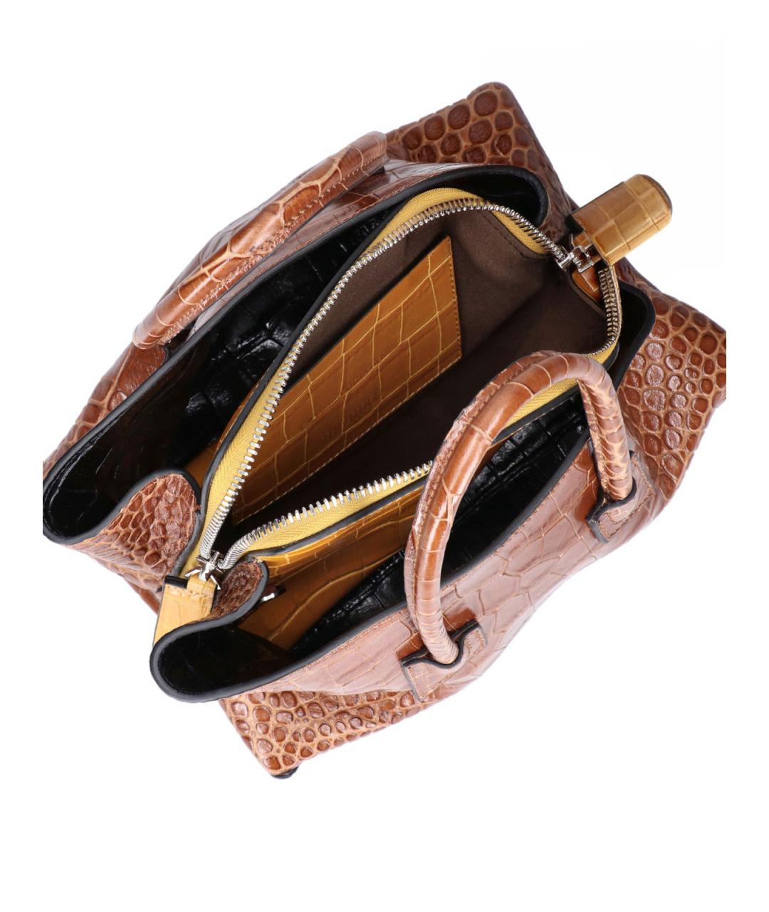 THE ATTICO Коричневая кожаная сумка тоут, фото 4