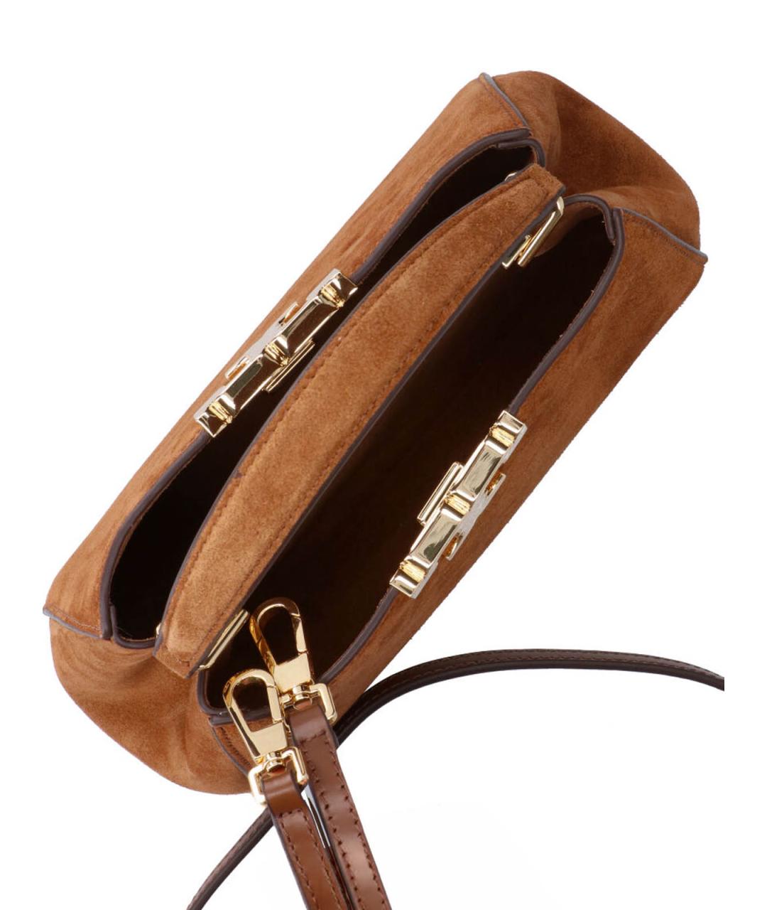 TORY BURCH Коричневая замшевая сумка тоут, фото 4