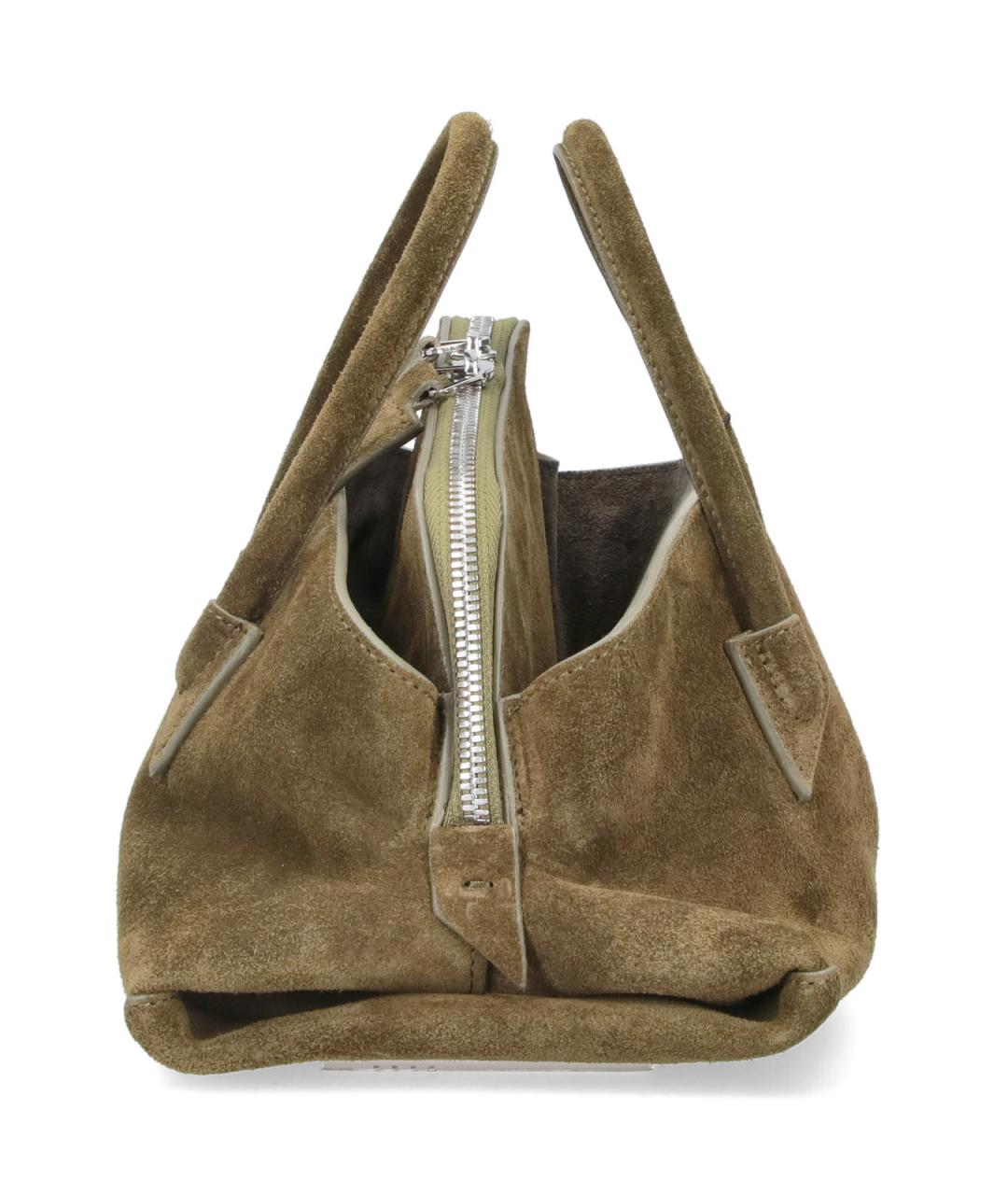 THE ATTICO Зеленая замшевая сумка тоут, фото 5