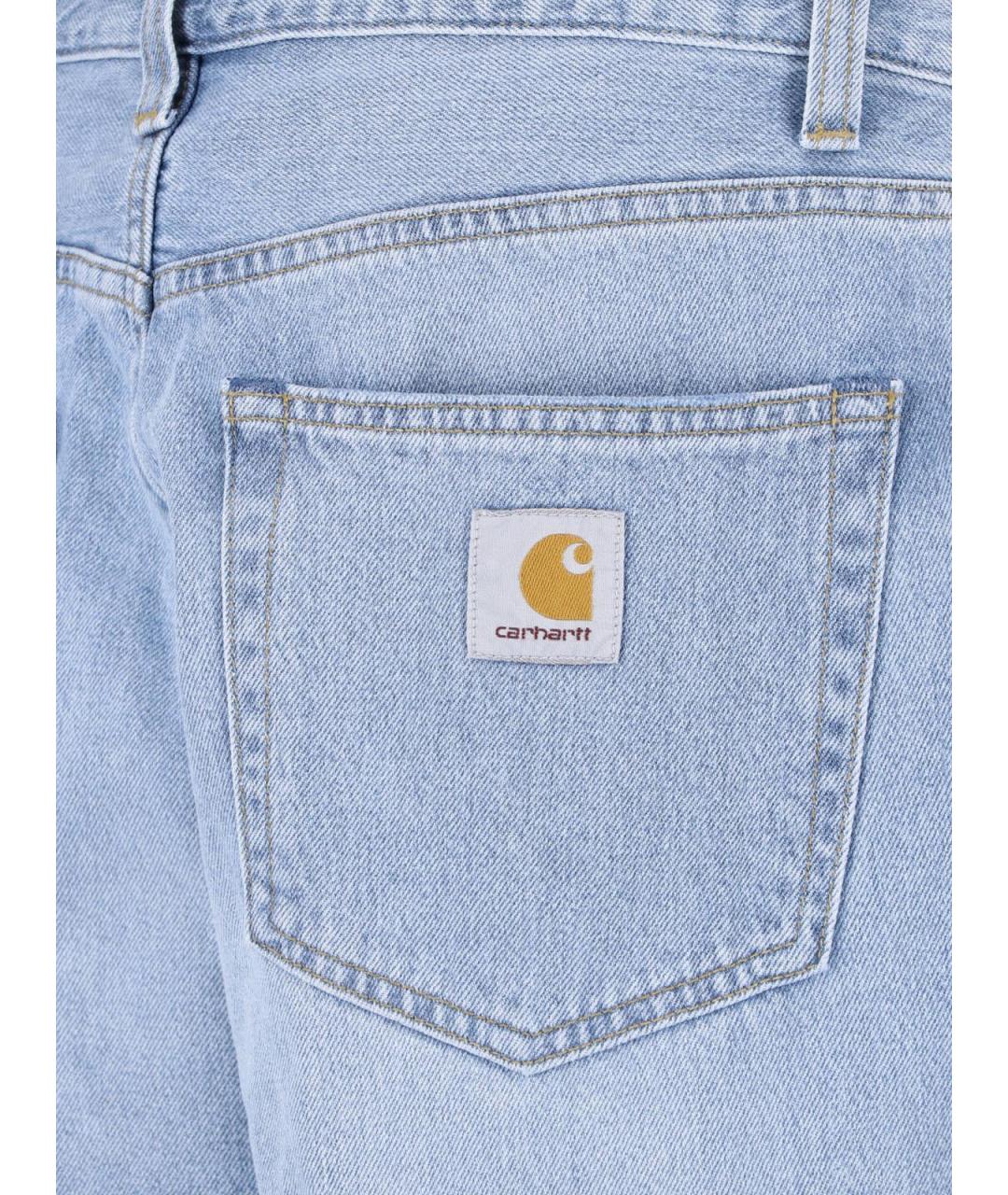 CARHARTT WIP Голубые хлопковые шорты, фото 4