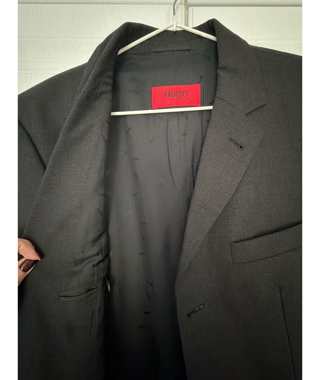 HUGO BOSS Серый шерстяной пиджак, фото 3