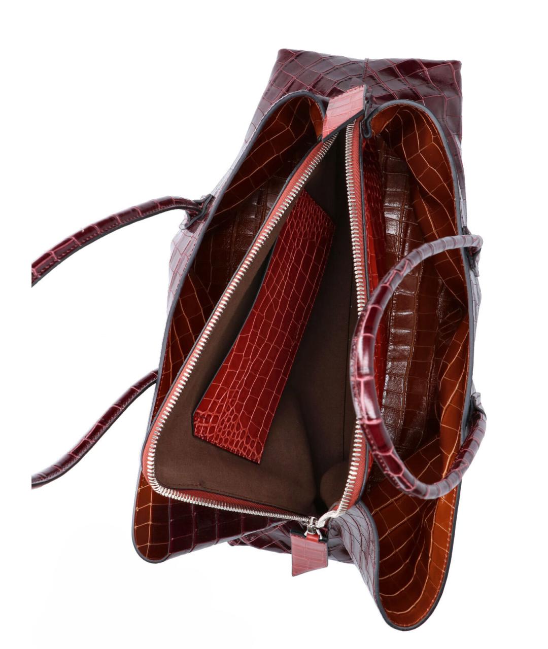 THE ATTICO Бордовая кожаная сумка тоут, фото 4