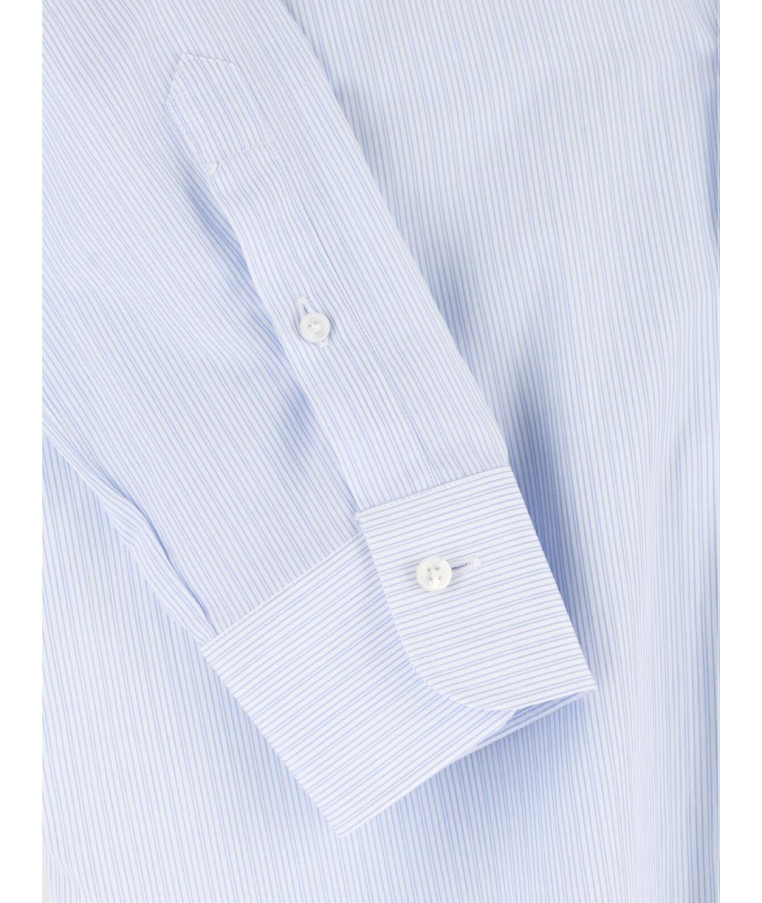 BARBA Синяя хлопковая кэжуал рубашка, фото 3