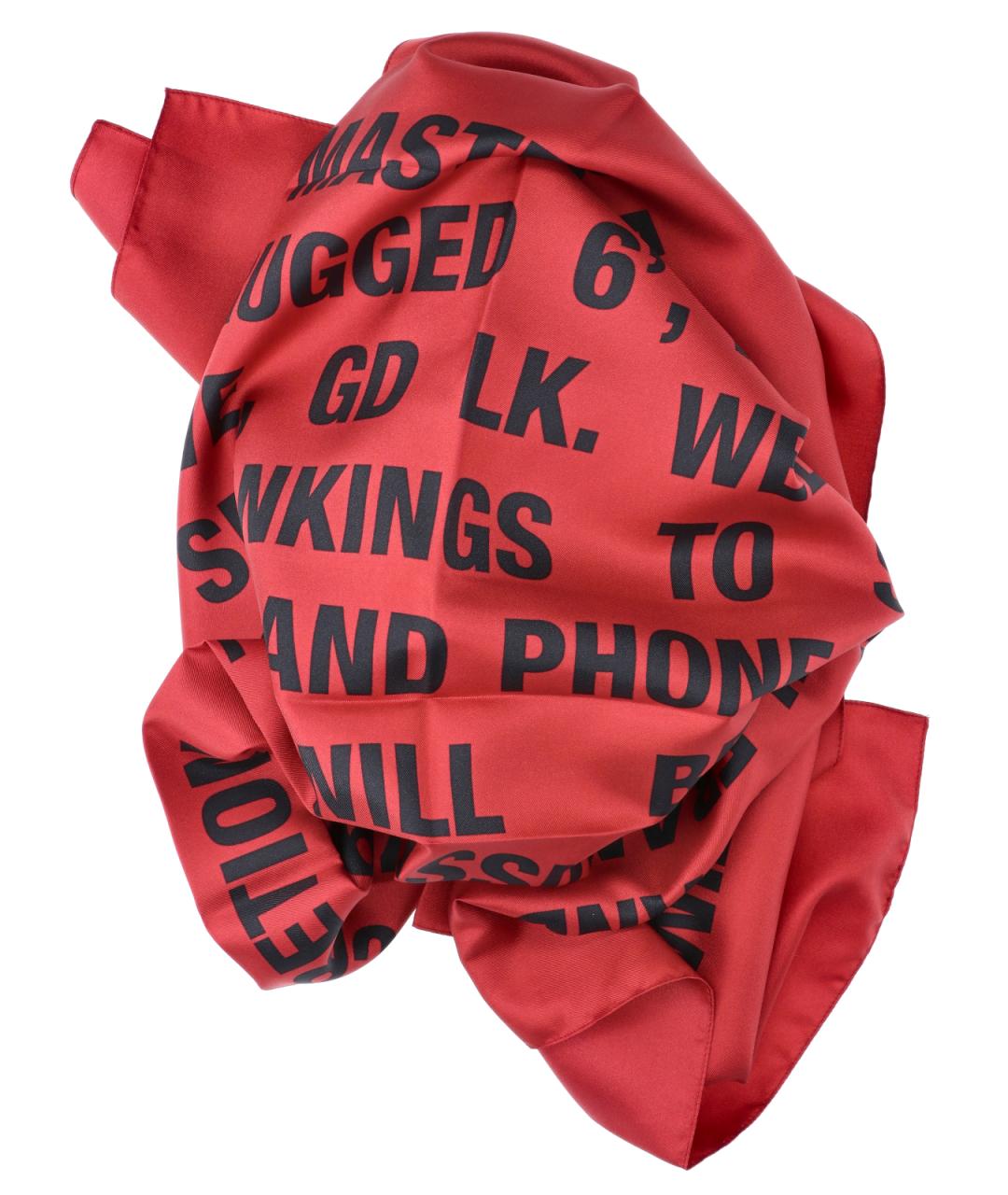 MARTINE ROSE Красный хлопковый шарф, фото 3