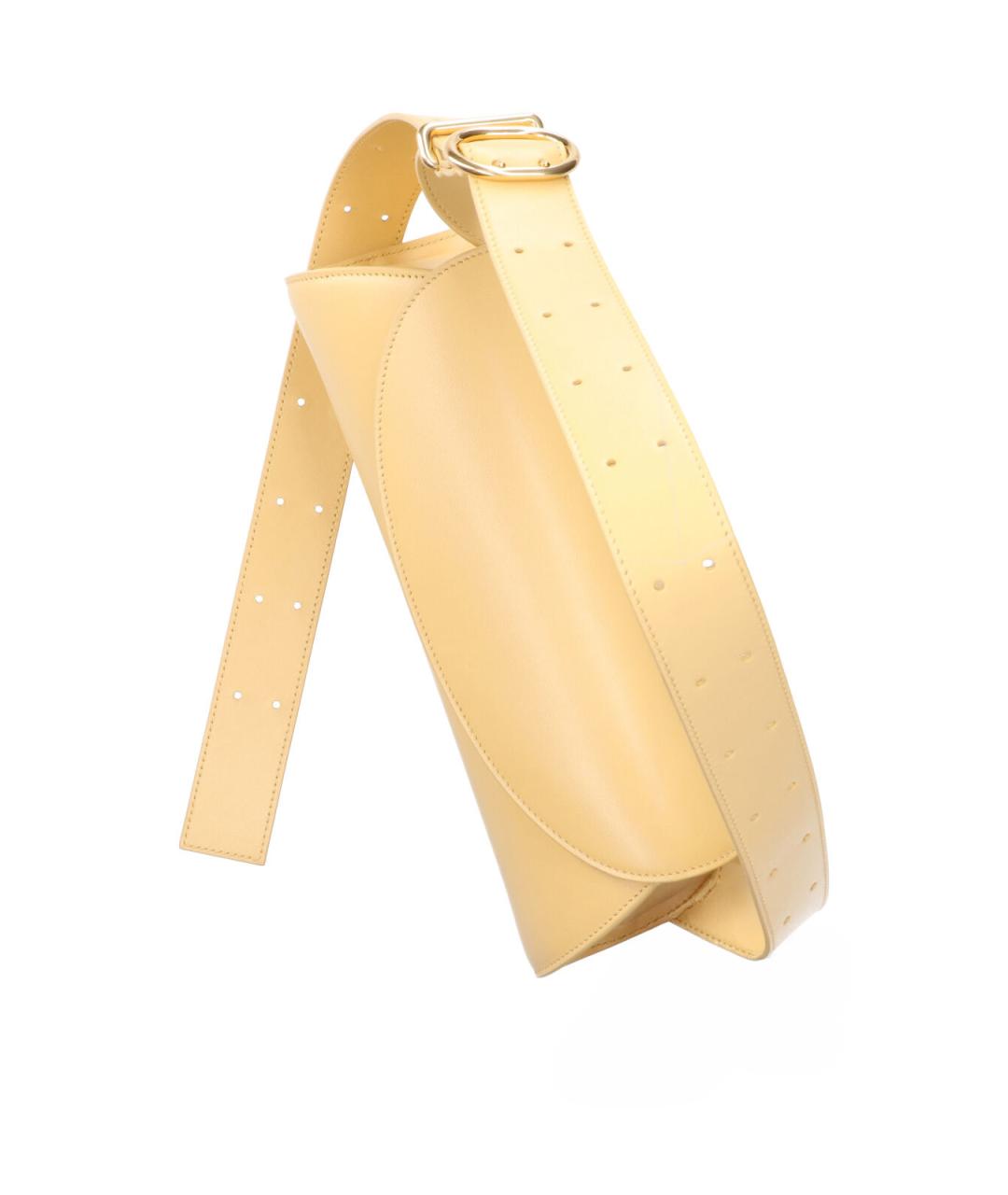 JIL SANDER Желтая кожаная сумка через плечо, фото 4