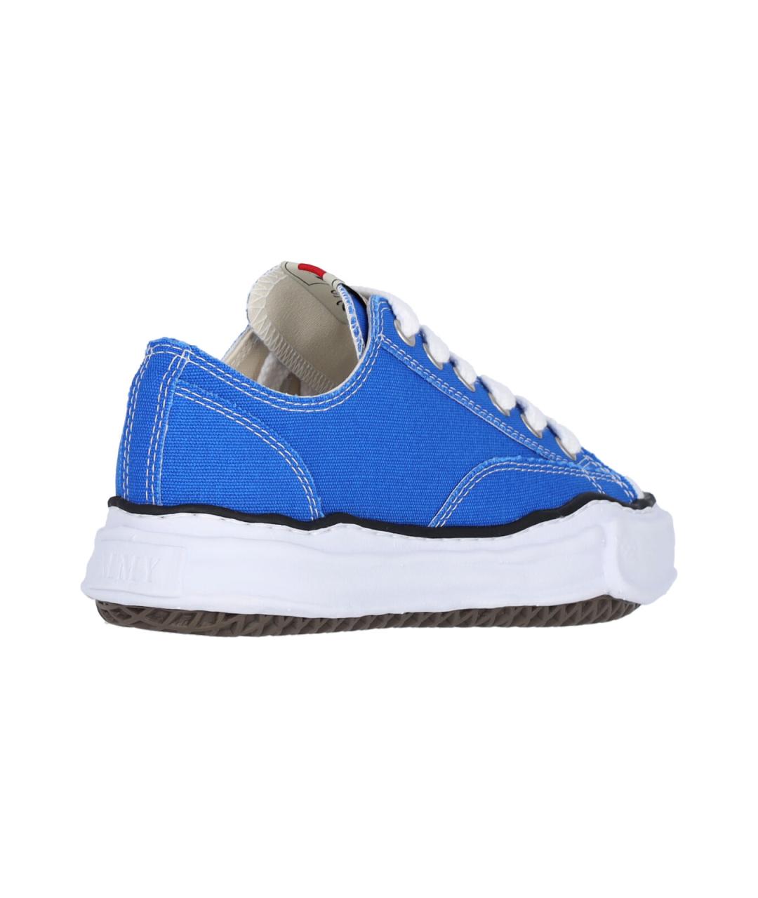 MAISON MIHARA YASUHIRO Синие текстильные низкие кроссовки / кеды, фото 4