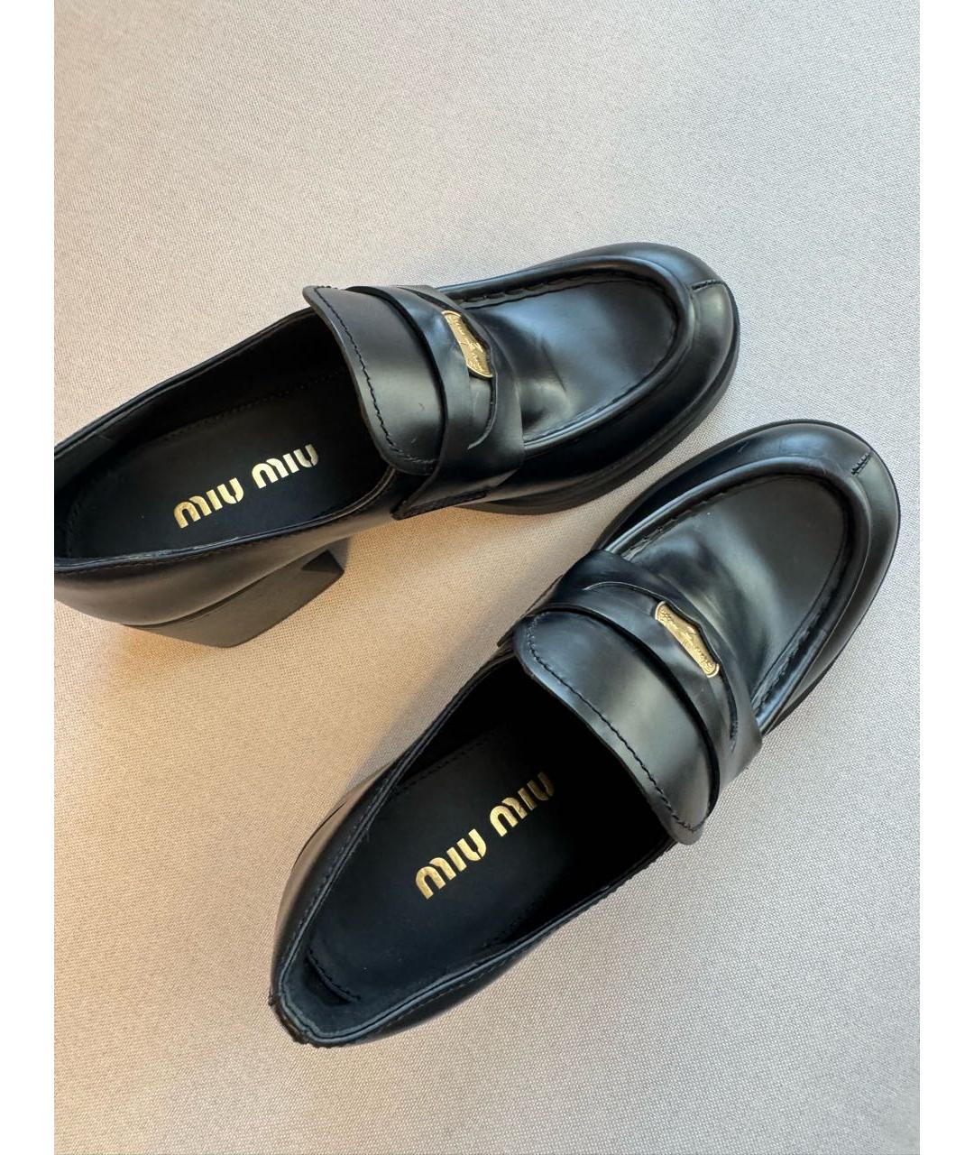 MIU MIU Черные кожаные лоферы, фото 6