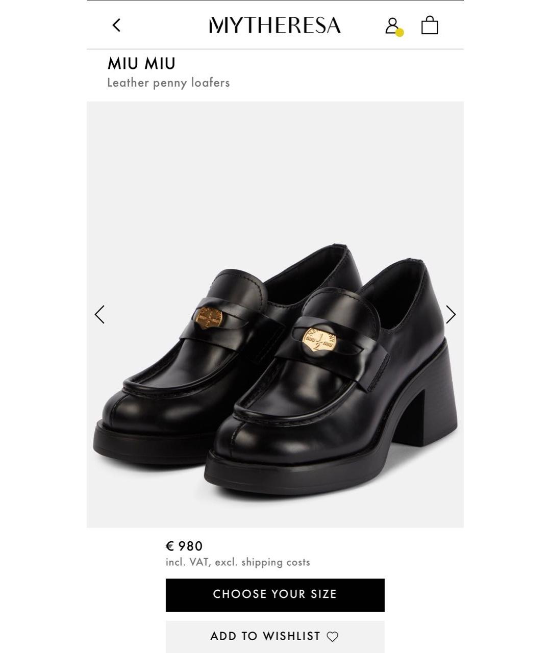 MIU MIU Черные кожаные лоферы, фото 5