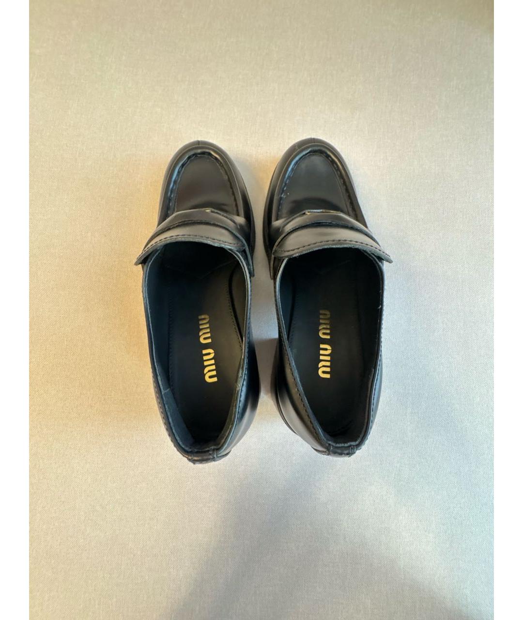 MIU MIU Черные кожаные лоферы, фото 3