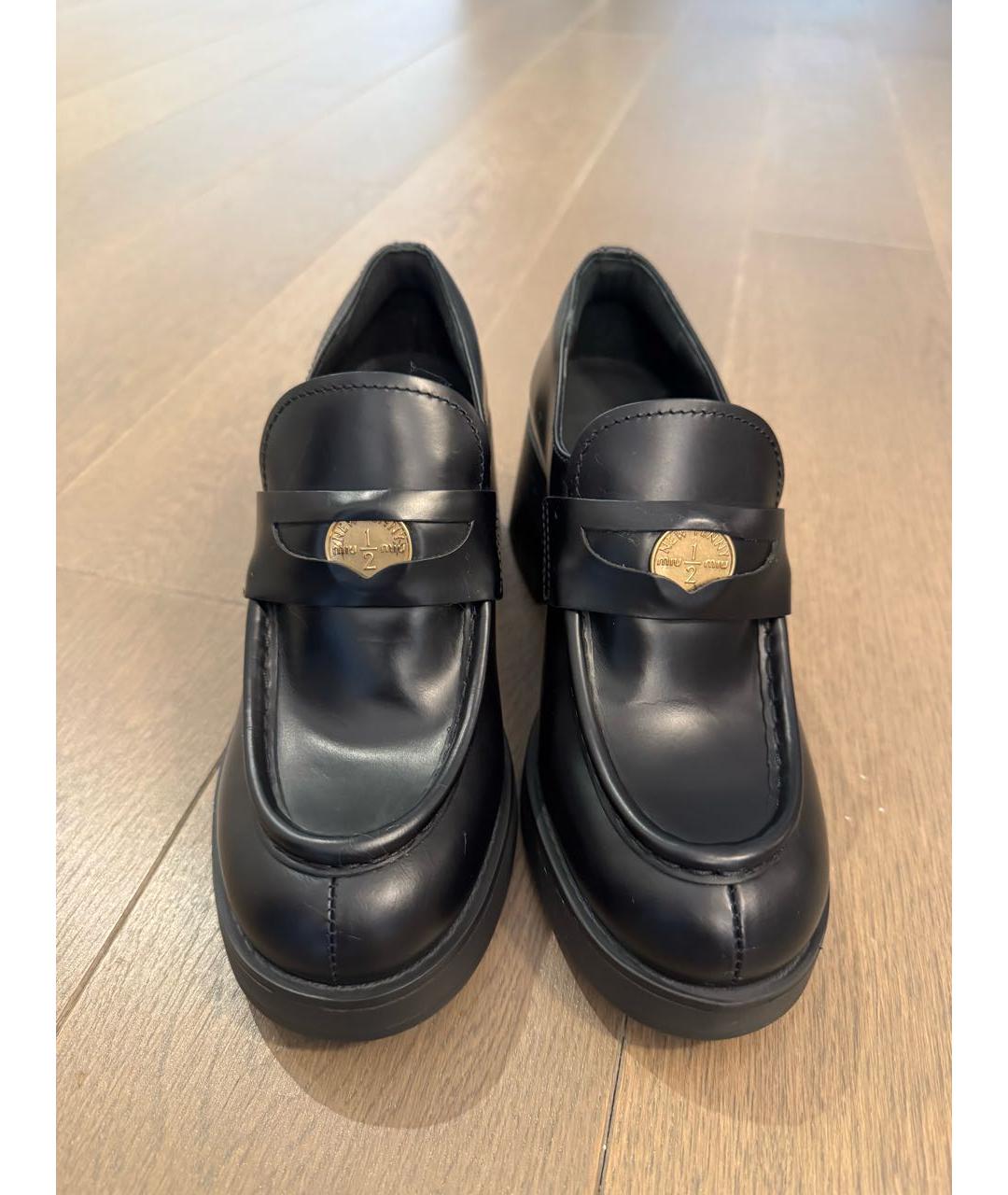 MIU MIU Черные кожаные лоферы, фото 2
