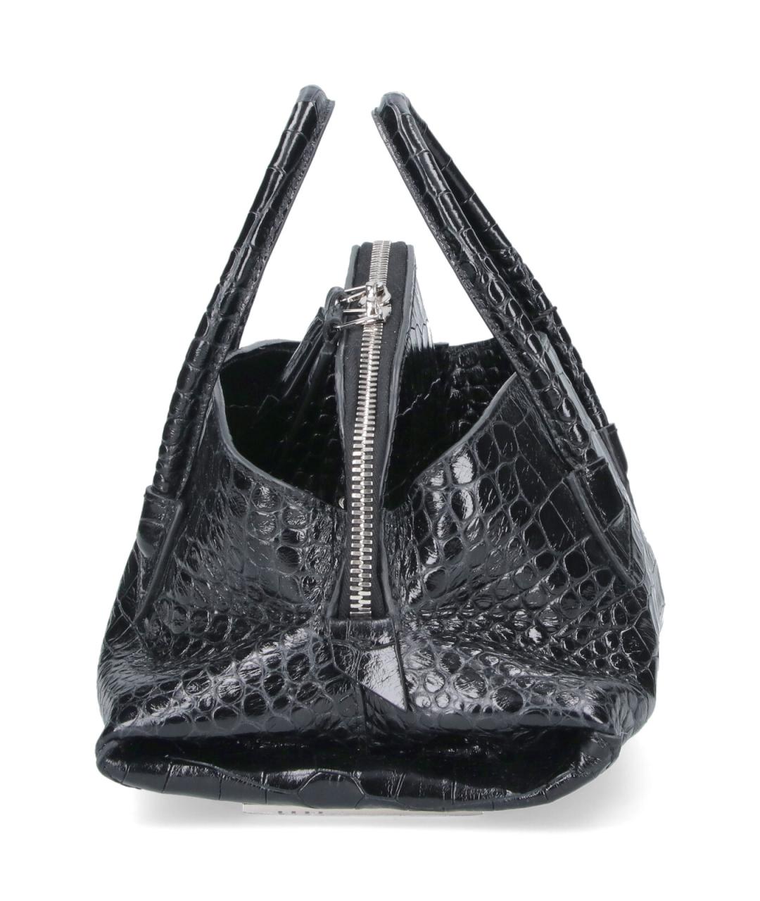 THE ATTICO Черная кожаная сумка тоут, фото 5