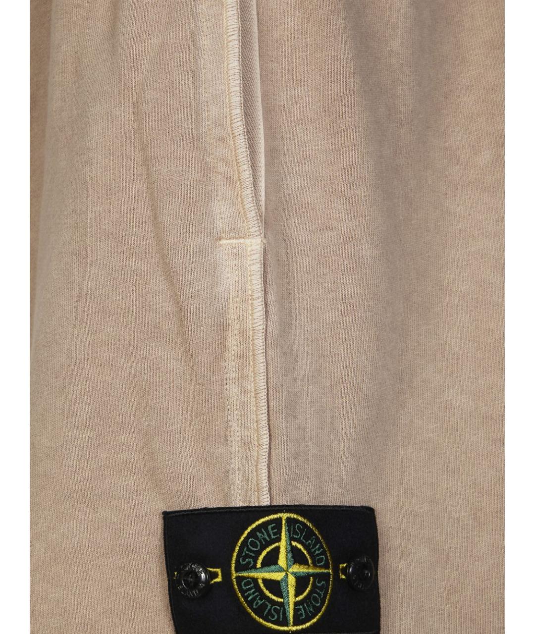 STONE ISLAND Бежевые хлопковые шорты, фото 2