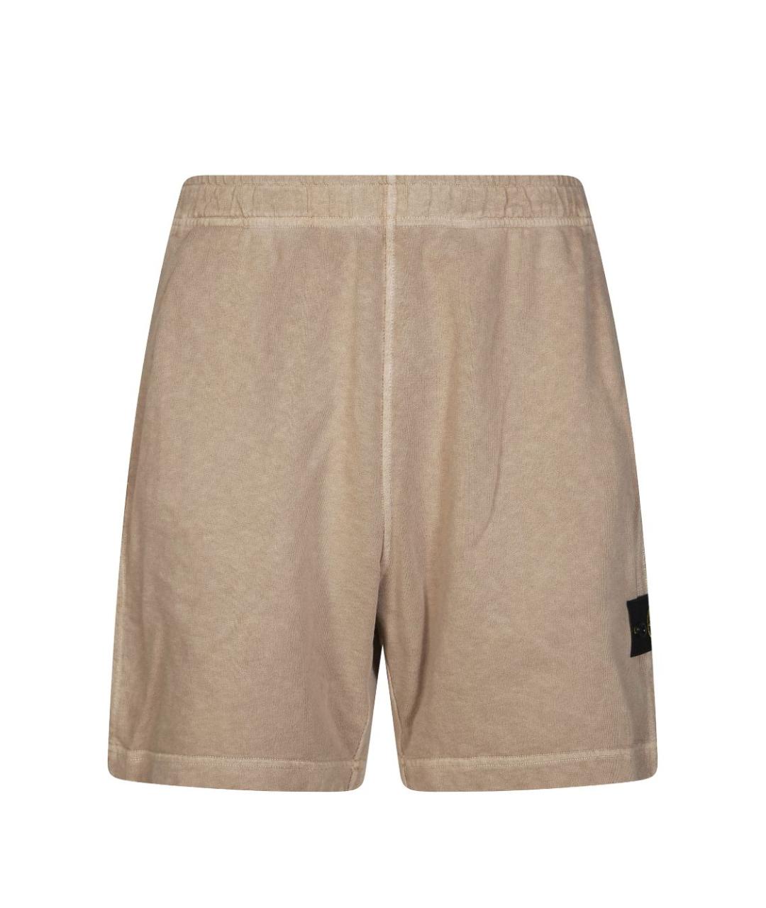 STONE ISLAND Бежевые хлопковые шорты, фото 1