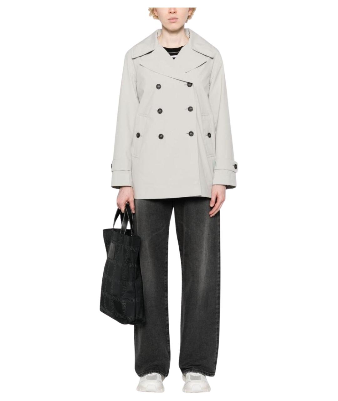 SAVE THE DUCK Серое полиэстеровое пальто, фото 4