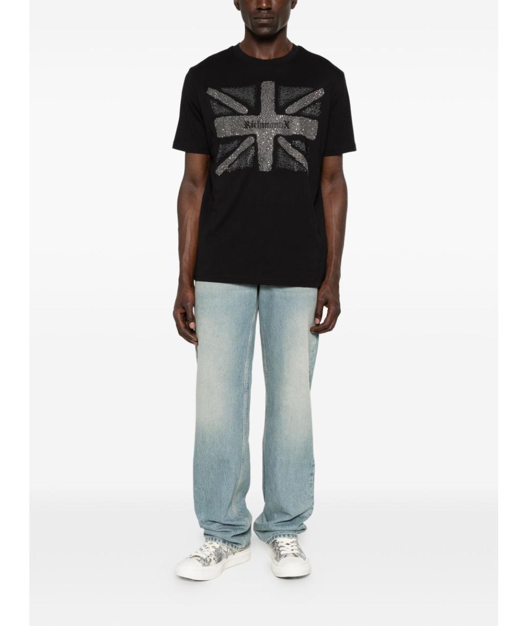 JOHN RICHMOND Черная хлопковая футболка, фото 3