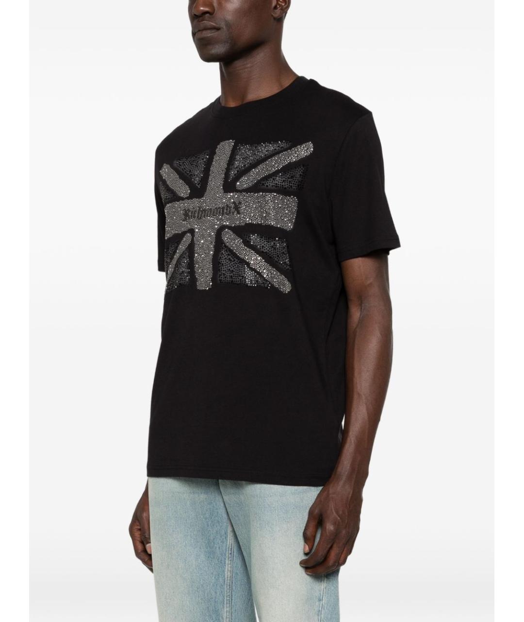 JOHN RICHMOND Черная хлопковая футболка, фото 4