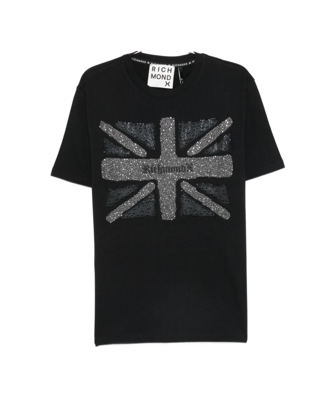 JOHN RICHMOND Черная хлопковая футболка, фото 1