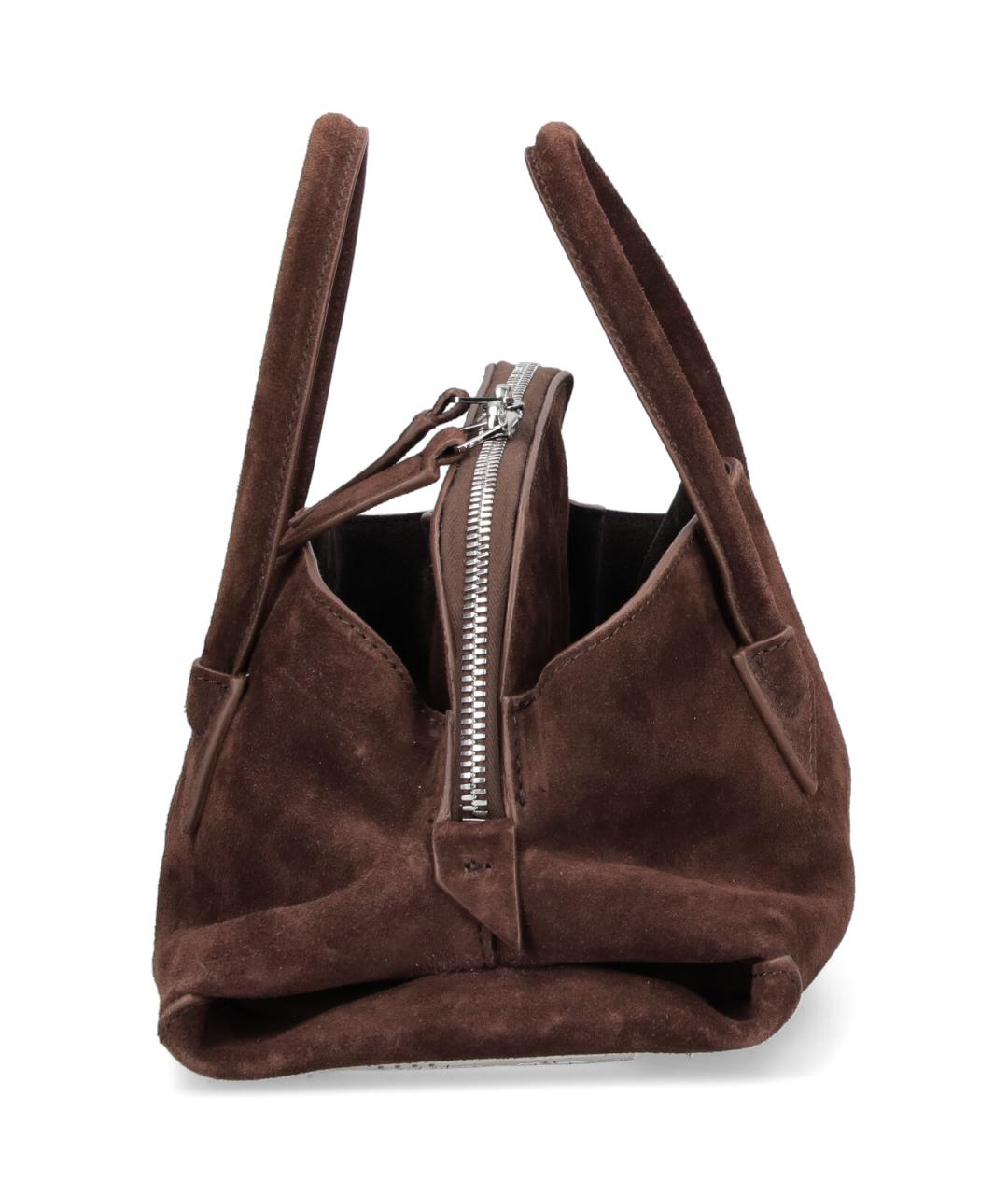 THE ATTICO Коричневая замшевая сумка с короткими ручками, фото 5