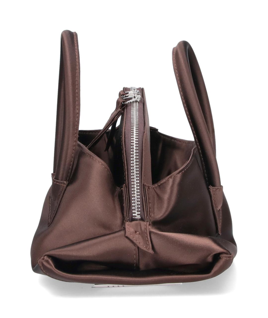 THE ATTICO Коричневая тканевая сумка с короткими ручками, фото 5